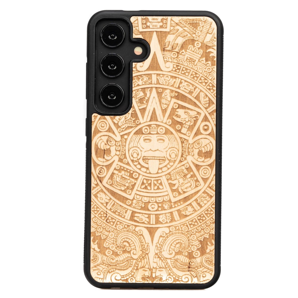 Drewniane Etui Bewood na Samsung Galaxy S24 KALENDARZ AZTECKI ANIEGRE (1)
