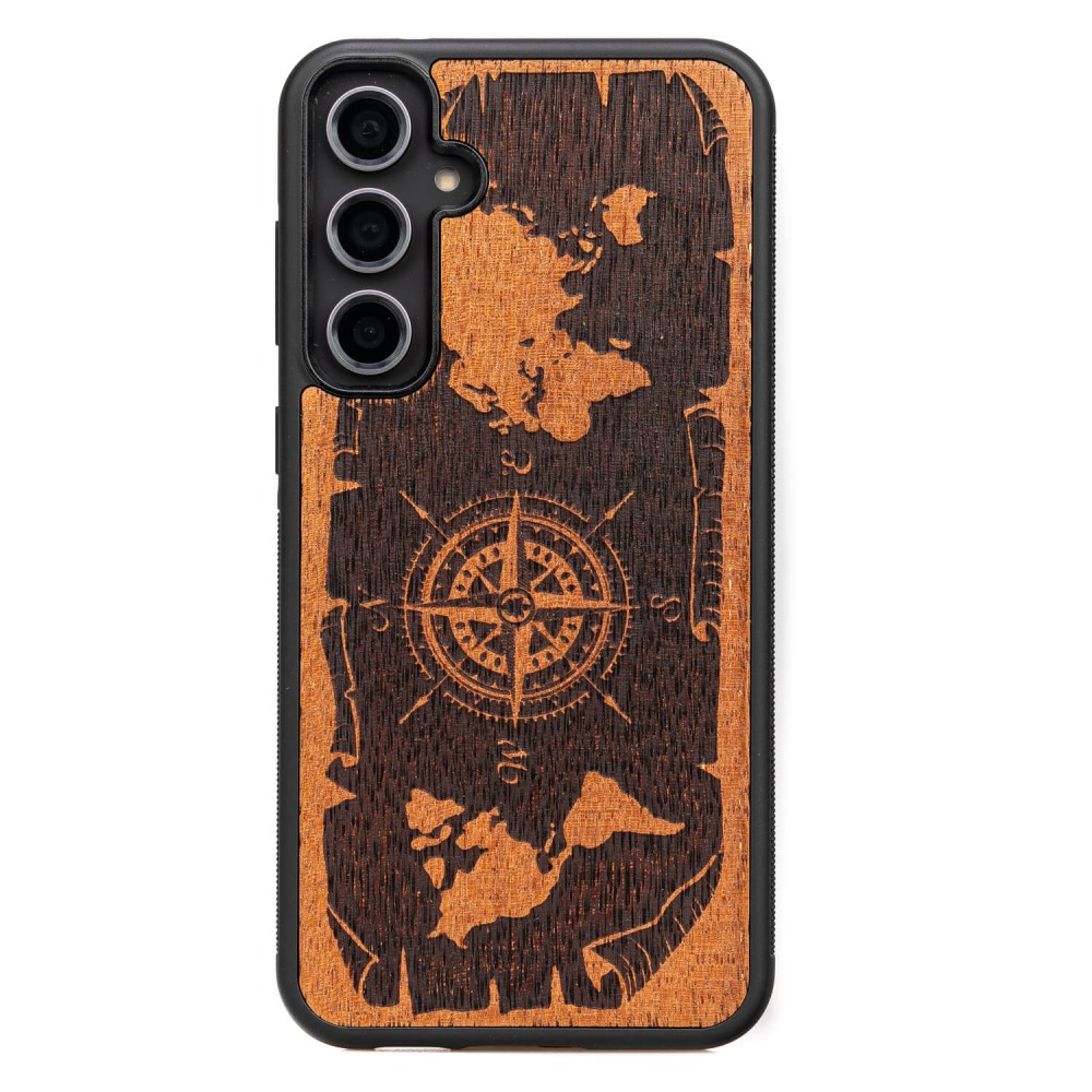 Drewniane Etui Bewood na Samsung Galaxy S23 FE RÓŻA WIATRÓW MERBAU (1)