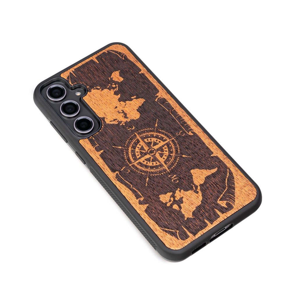 Drewniane Etui Bewood na Samsung Galaxy S23 FE RÓŻA WIATRÓW MERBAU (3)