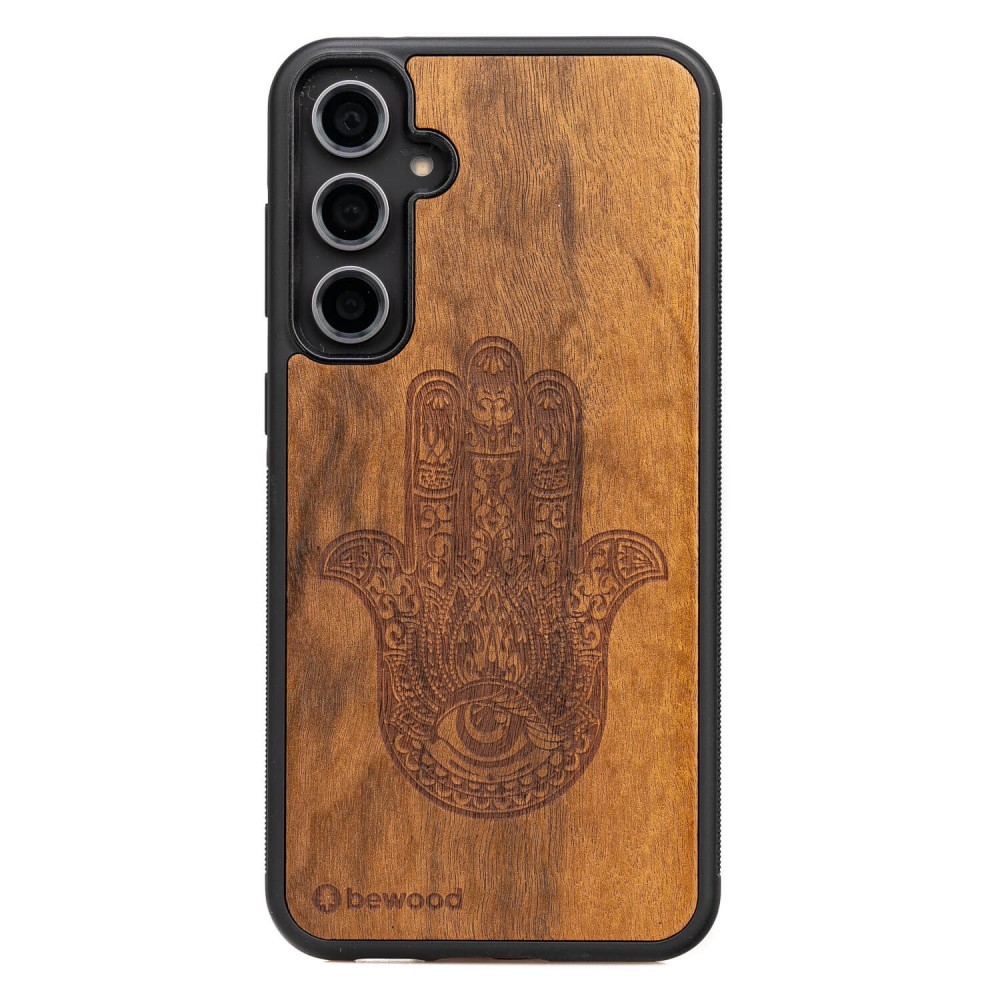 Drewniane Etui Bewood na Samsung Galaxy S23 FE HAMSA IMBUIA (1)