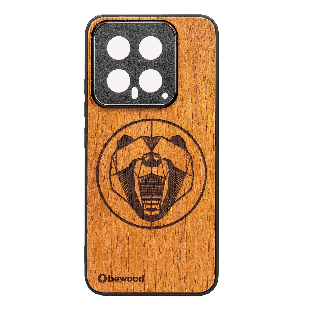 Drewniane Etui Bewood na Xiaomi 14 Pro NIEDŹWIEDŹ MERBAU (1)