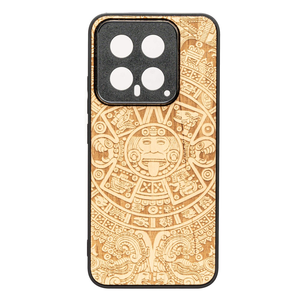Drewniane Etui Bewood na Xiaomi 14 Pro KALENDARZ AZTECKI ANIEGRE (1)