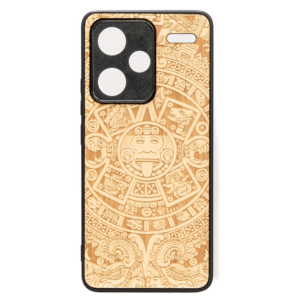 Drewniane Etui Bewood do Xiaomi Redmi Note 13 Pro Plus 5G KALENDARZ AZTECKI ANIEGRE (1)