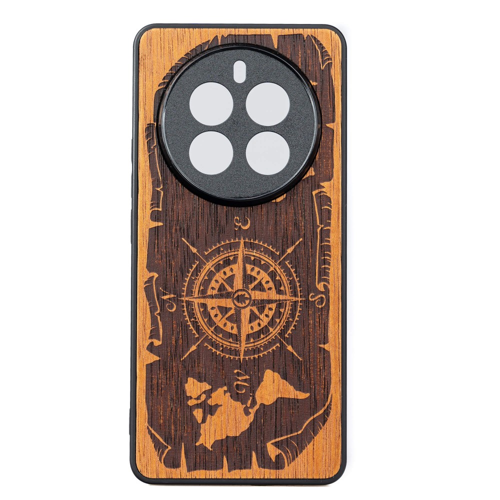 Drewniane Etui Bewood do Realme 12 Pro / 12 Pro Plus RÓŻA WIATRÓW MERBAU (1)