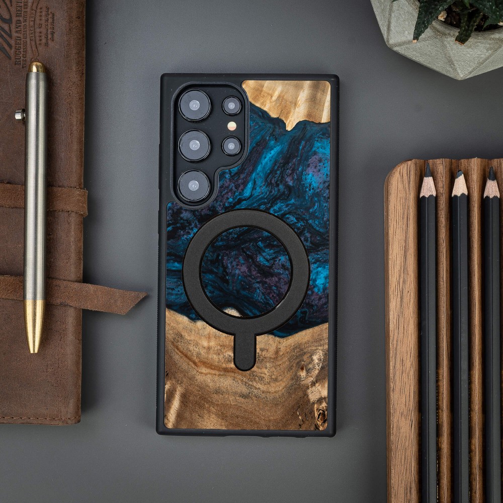 Etui Bewood Unique na Samsung Galaxy S24 Ultra - Planets - Neptun z MagSafe (3)