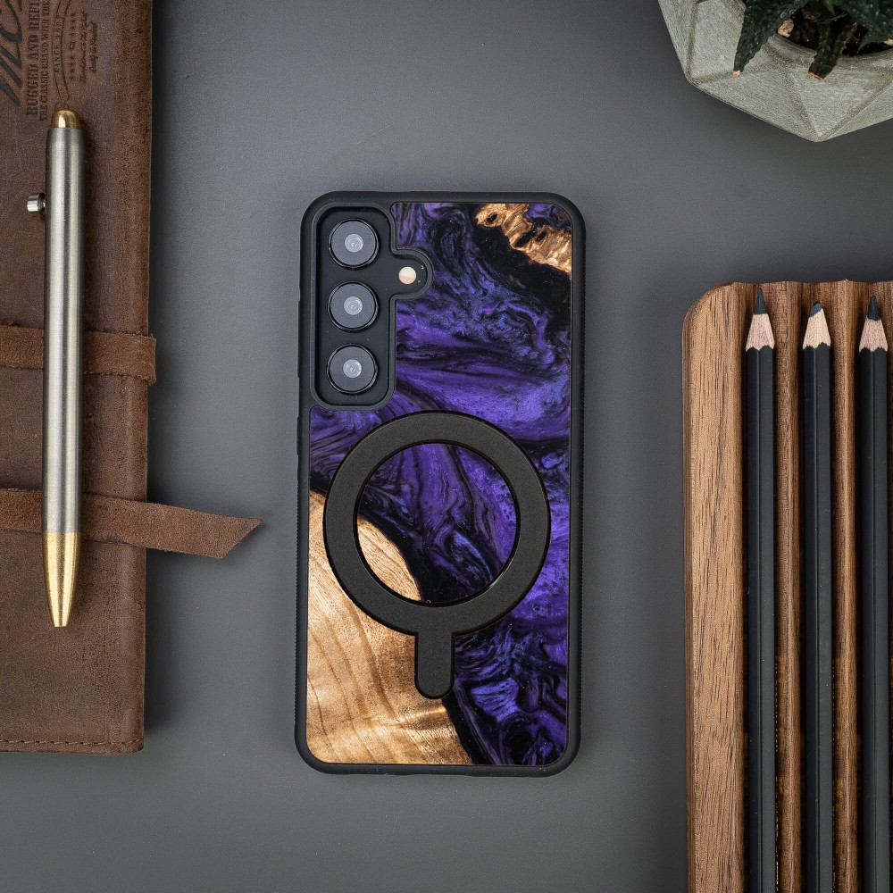 Etui Bewood Unique na Samsung Galaxy S24 - Violet z MagSafe (3)