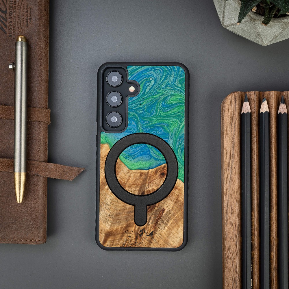Etui Bewood Unique na Samsung Galaxy S24 - Neons - Tokyo z MagSafe (3)