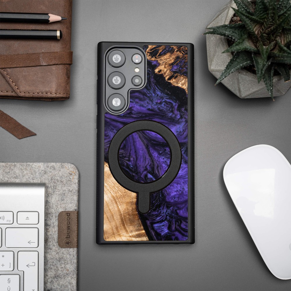 Etui Bewood Unique na Samsung Galaxy S23 Ultra - Violet z MagSafe (3)