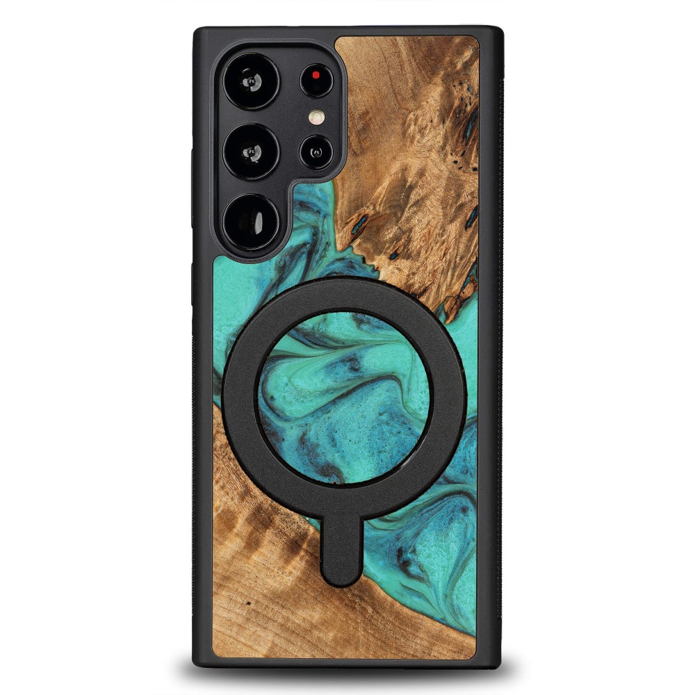 Etui Bewood Unique na Samsung Galaxy S23 Ultra - Turquoise z MagSafe (1)