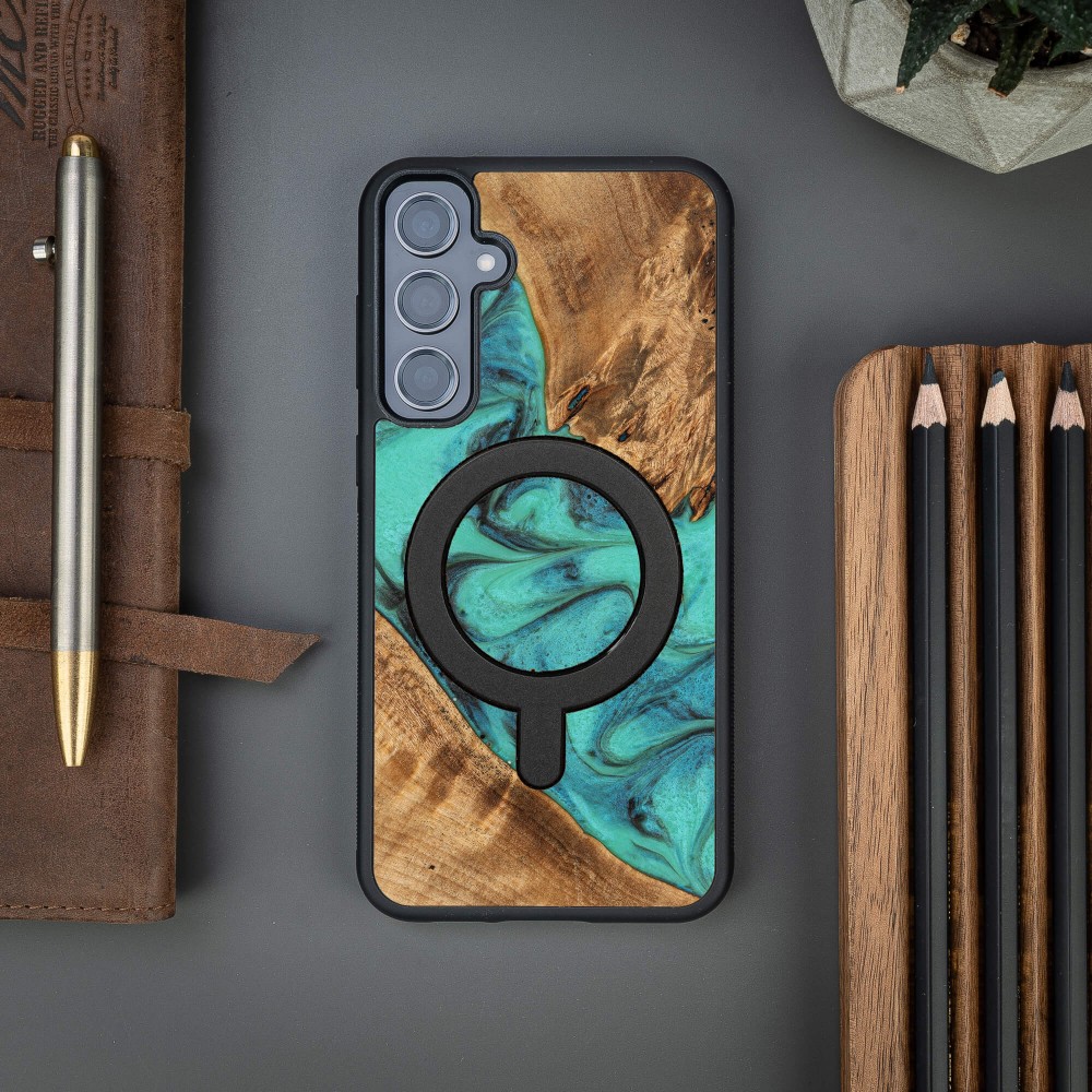 Etui Bewood Unique na Samsung Galaxy S23 FE - Turquoise z MagSafe (3)