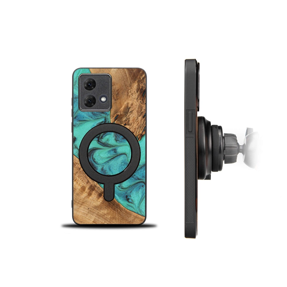 Etui Bewood Unique do Motorola G84 5G - Turquoise z MagSafe (2)