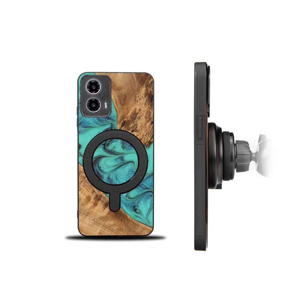 Etui Bewood Unique do Motorola G34 5G - Turquoise z MagSafe (2)