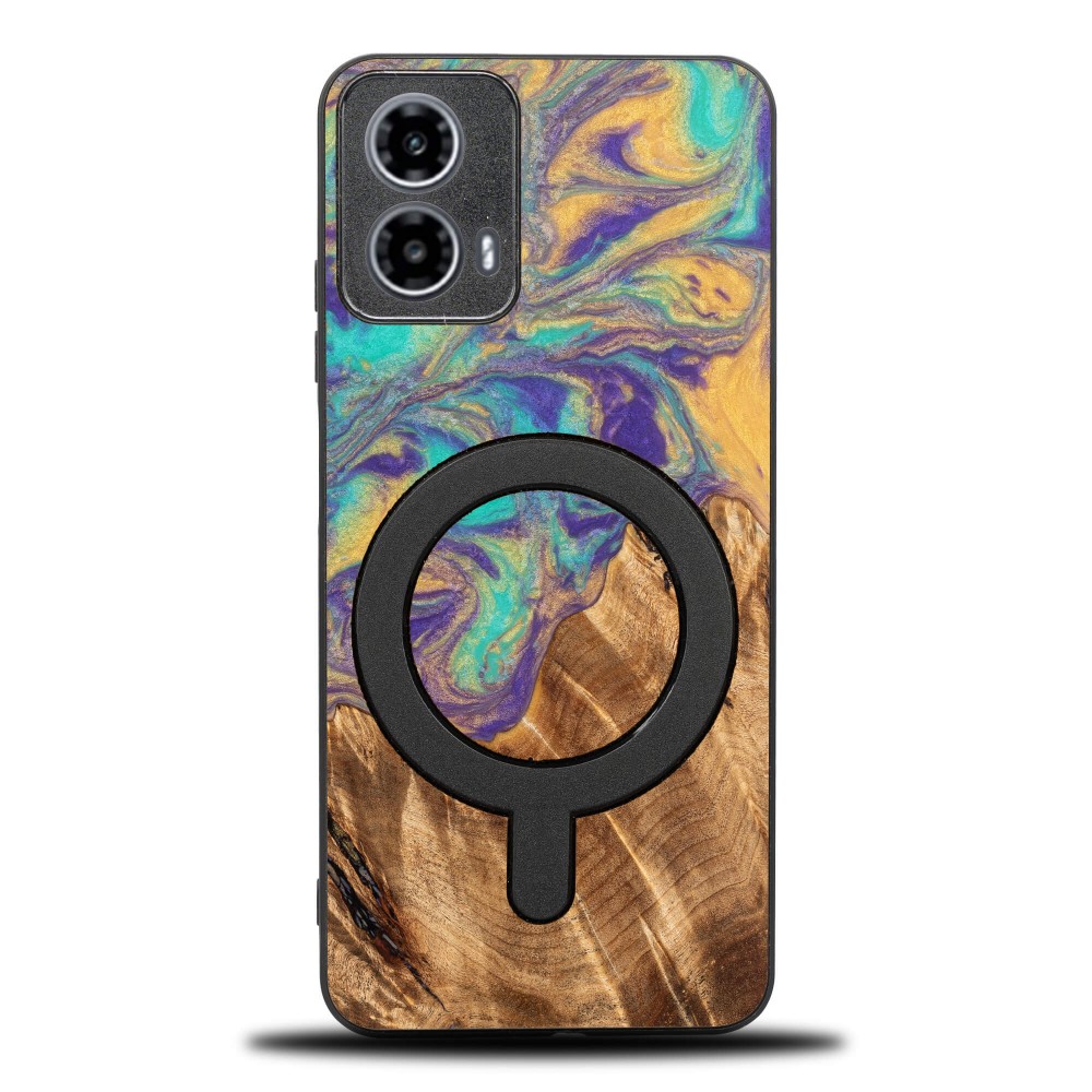 Etui Bewood Unique do Motorola G34 5G - Planets - Merkury z MagSafe (1)
