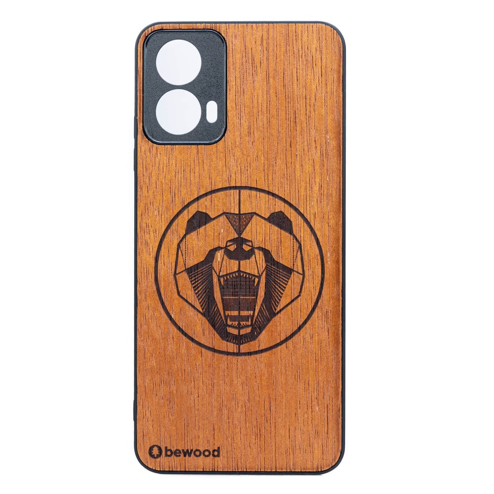 Drewniane Etui Bewood do Motorola G34 5G NIEDŹWIEDŹ MERBAU (1)