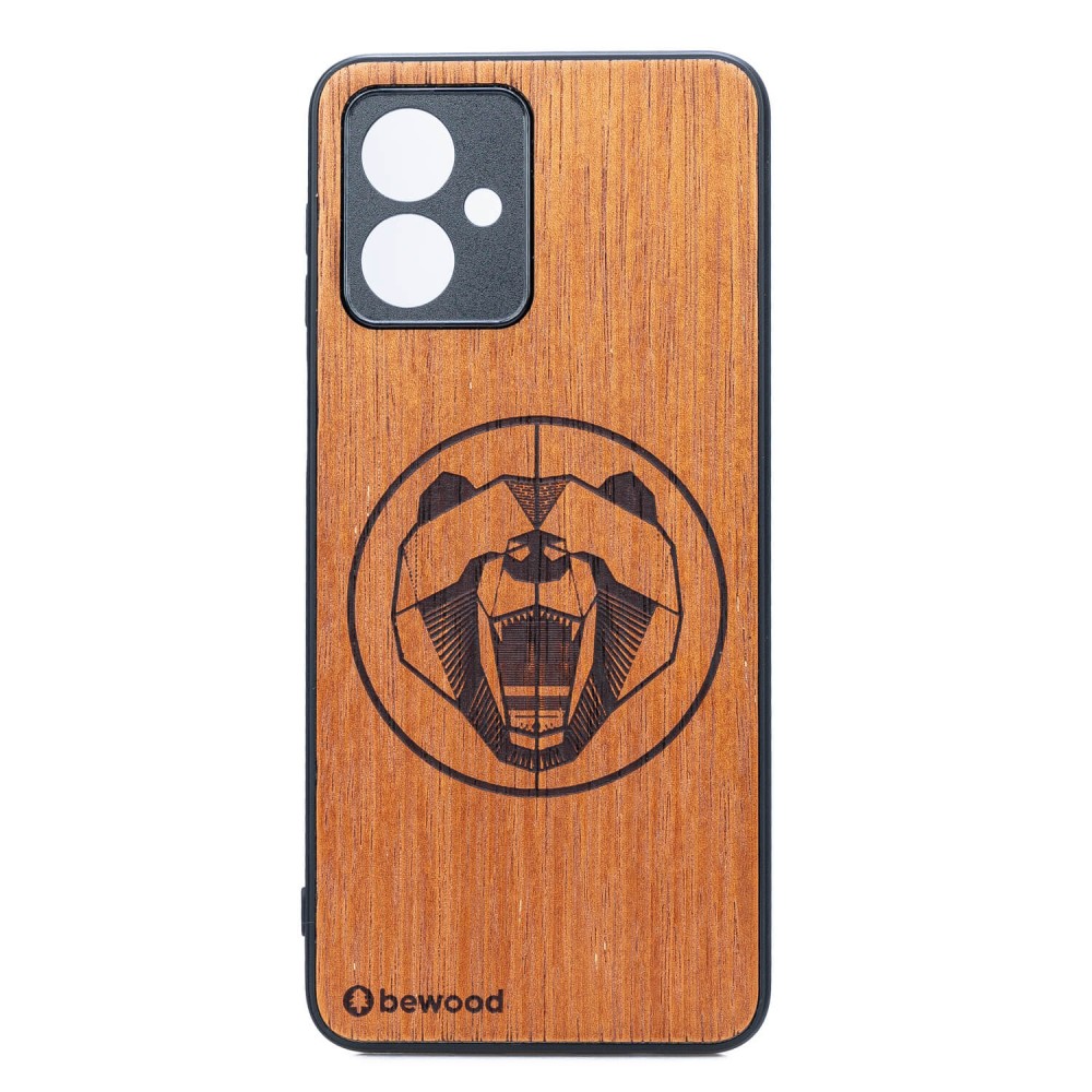 Drewniane Etui Bewood do Motorola G54 5G NIEDŹWIEDŹ MERBAU (1)