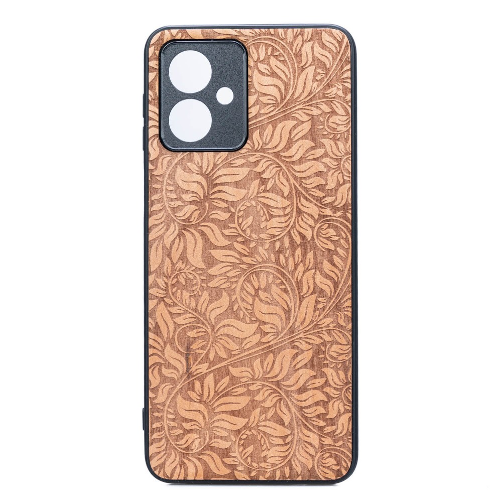Drewniane Etui Bewood do Motorola G54 5G LIŚCIE JABŁOŃ (1)