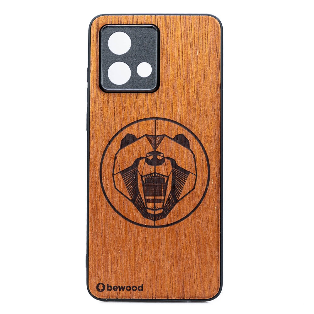 Drewniane Etui Bewood do Motorola G84 5G NIEDŹWIEDŹ MERBAU (1)