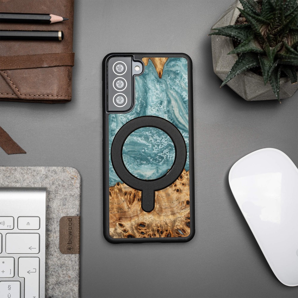 Etui Bewood Unique na Samsung Galaxy S21 FE - Planets - Uran z MagSafe (3)