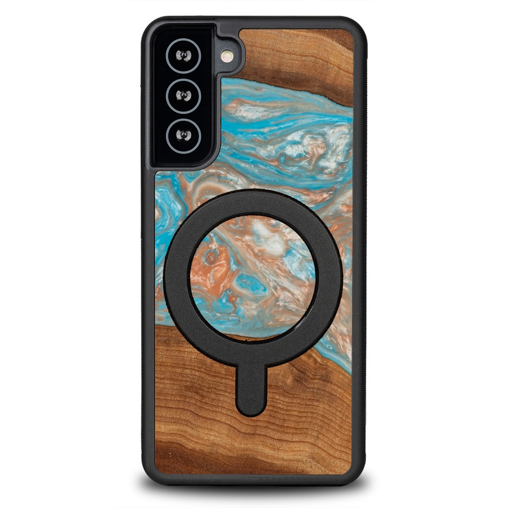Etui Bewood Unique na Samsung Galaxy S21 FE - Planets - Saturn z MagSafe (1)
