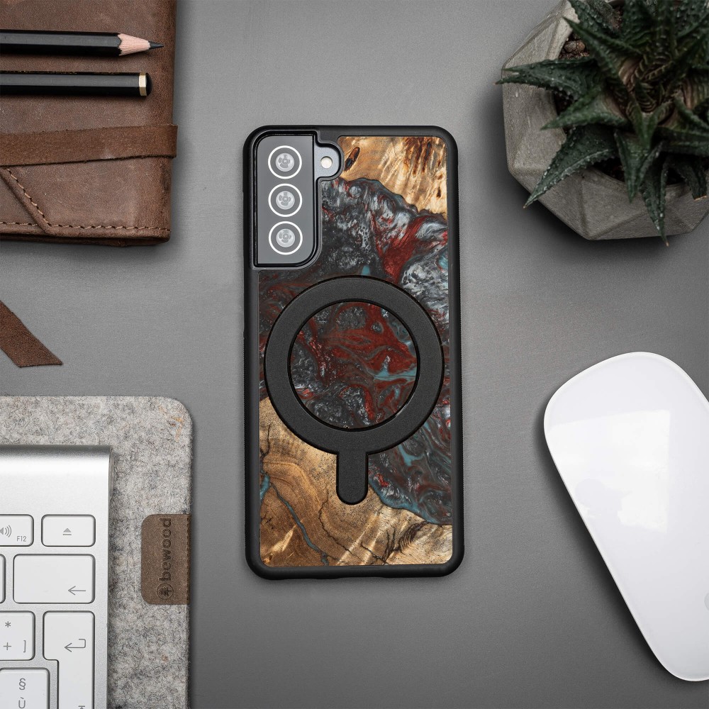 Etui Bewood Unique na Samsung Galaxy S21 FE - Planets - Pluton z MagSafe (3)