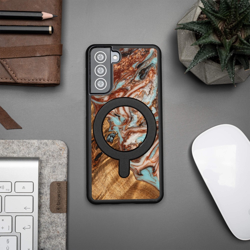 Etui Bewood Unique na Samsung Galaxy S21 FE - Planets - Jowisz z MagSafe (3)