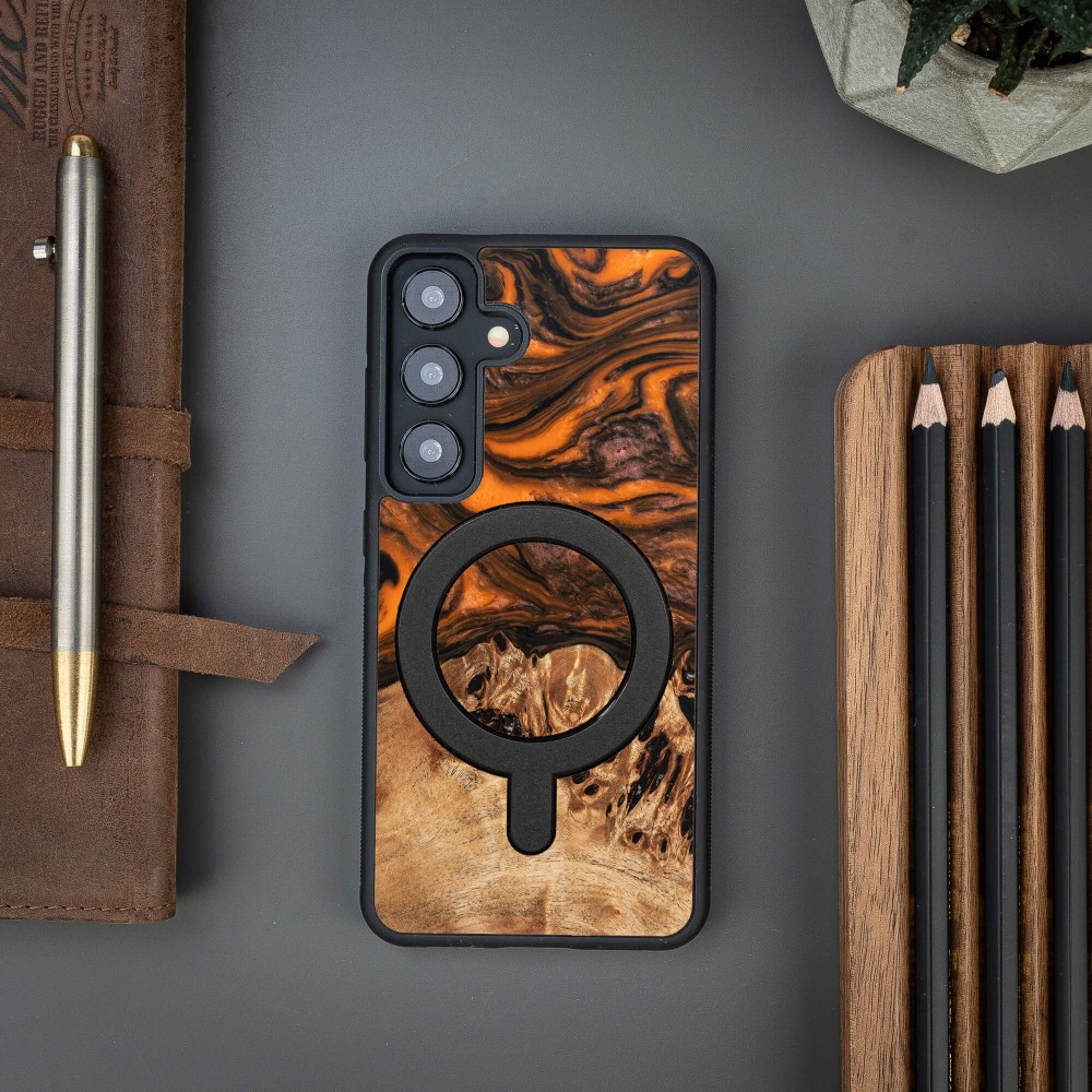 Etui Bewood Unique na Samsung Galaxy A55 5G - Orange z MagSafe (3)