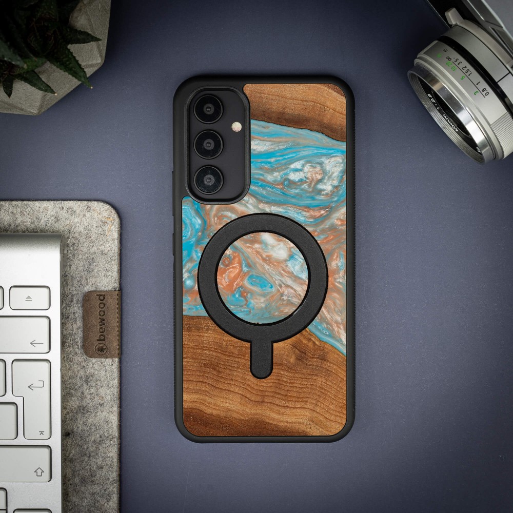 Etui Bewood Unique na Samsung Galaxy A54 5G - Planets - Saturn z MagSafe (3)