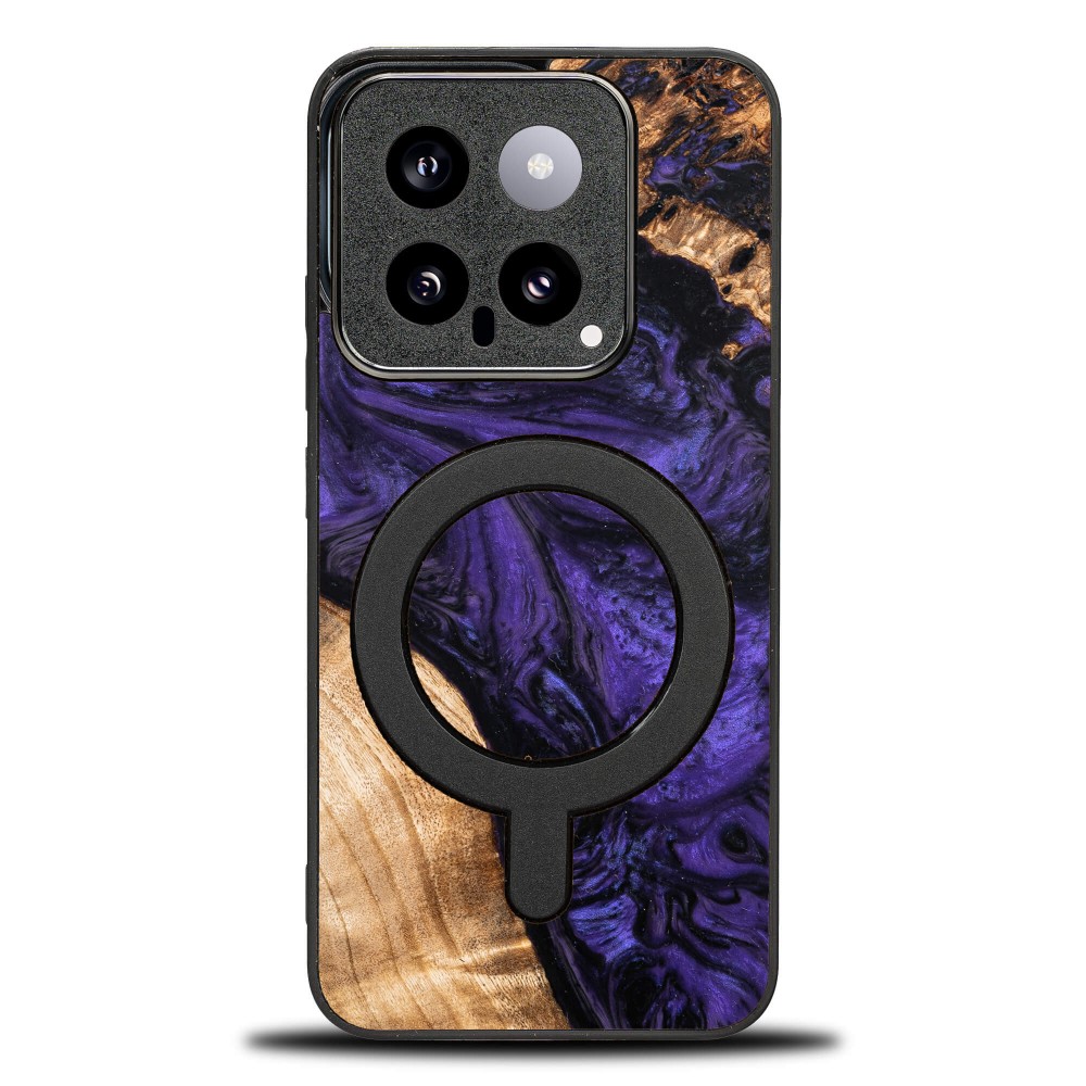 Etui Bewood Unique na Xiaomi 14 Pro - Violet z MagSafe (1)