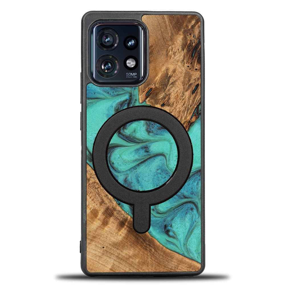 Etui Bewood Unique na Motorola Edge 40 Pro - Turquoise z MagSafe (1)