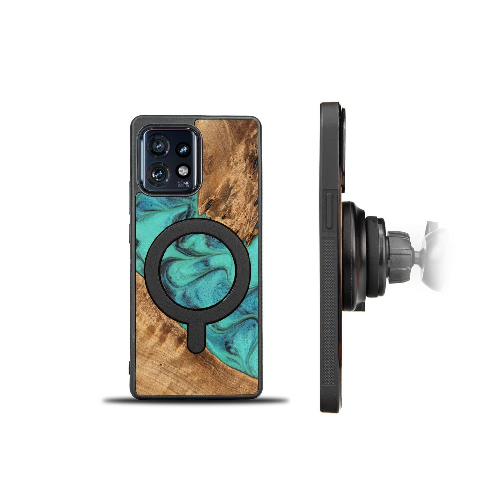 Etui Bewood Unique na Motorola Edge 40 Pro - Turquoise z MagSafe (2)