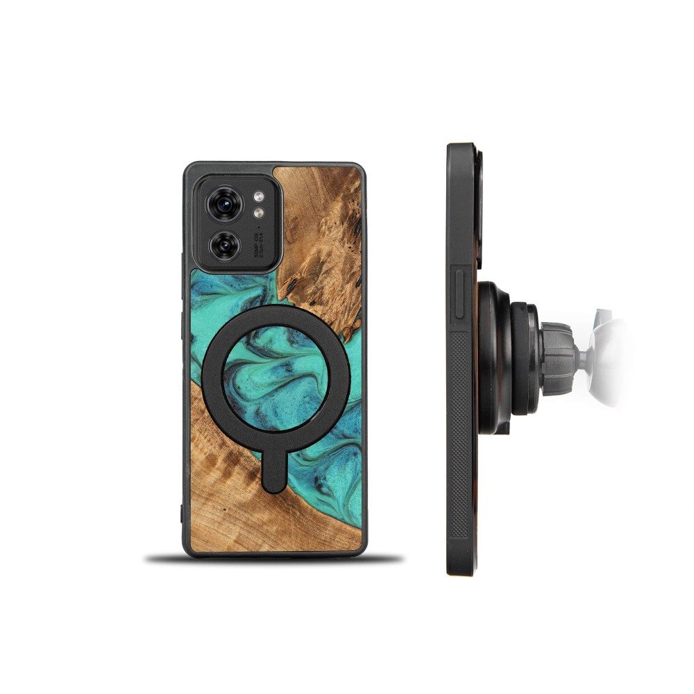 Etui Bewood Unique na Motorola Edge 40 - Turquoise z MagSafe (2)