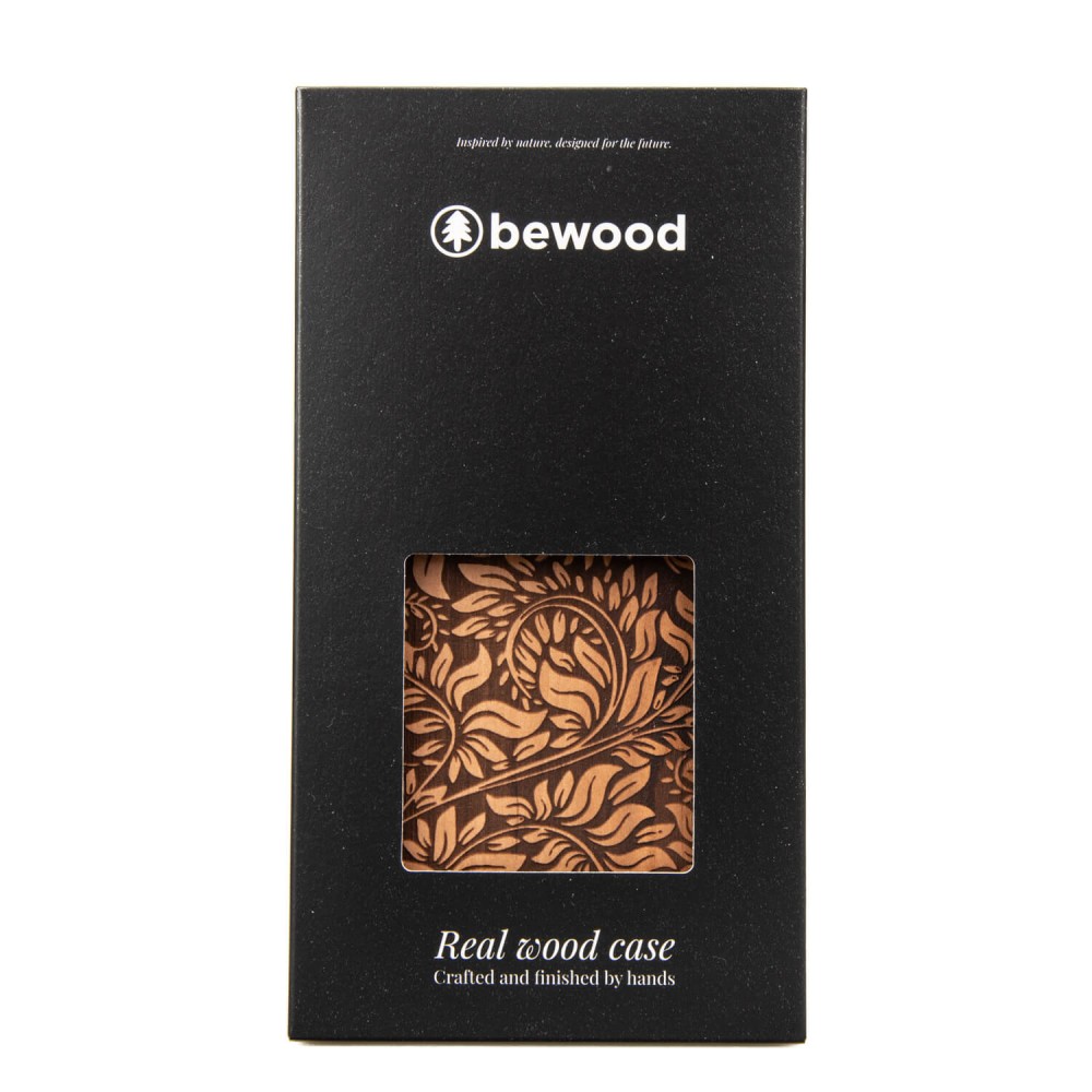 Drewniane Etui Bewood do Motorola Edge 50 Pro LIŚCIE JABŁOŃ (2)