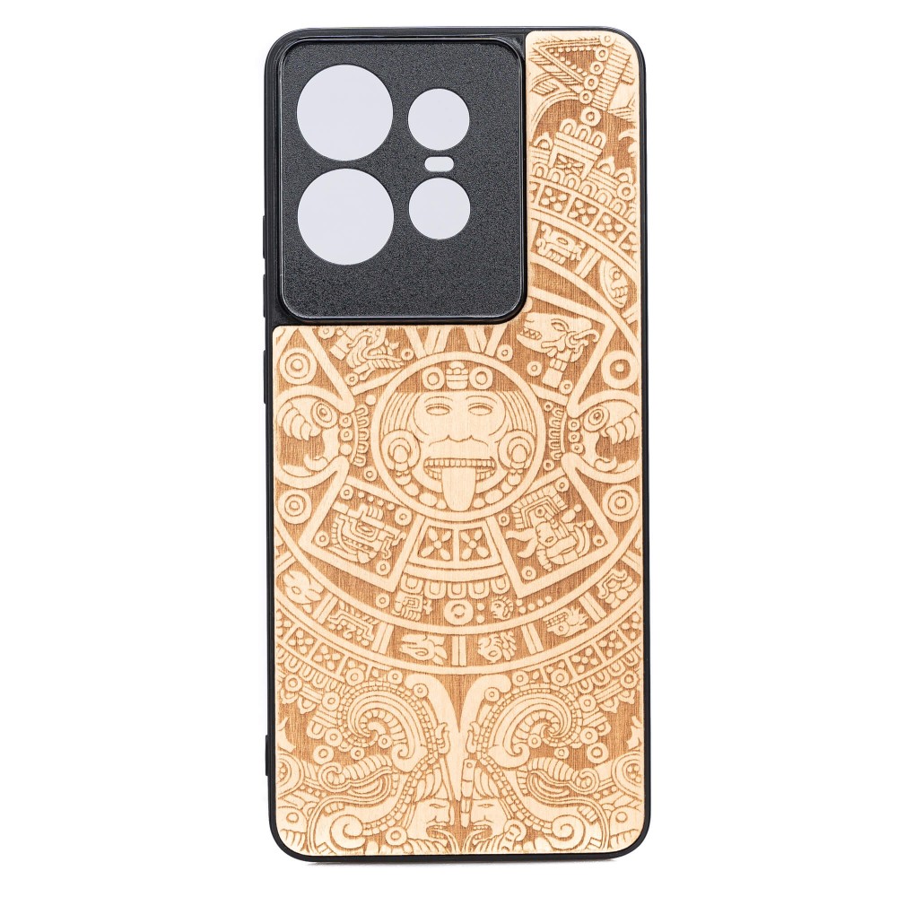 Drewniane Etui Bewood do Motorola Edge 50 Pro KALENDARZ AZTECKI ANIEGRE (1)