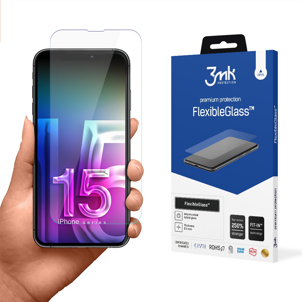 Szkło ochronne 3mk FlexibleGlass do iPhone 16 (1)