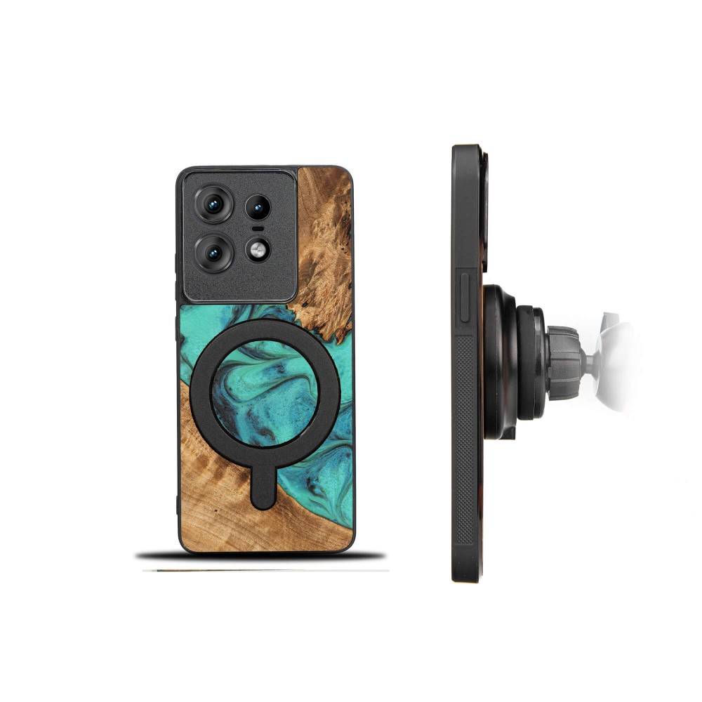 Etui Bewood Unique do Motorola Edge 50 Pro - Turquoise z MagSafe (2)
