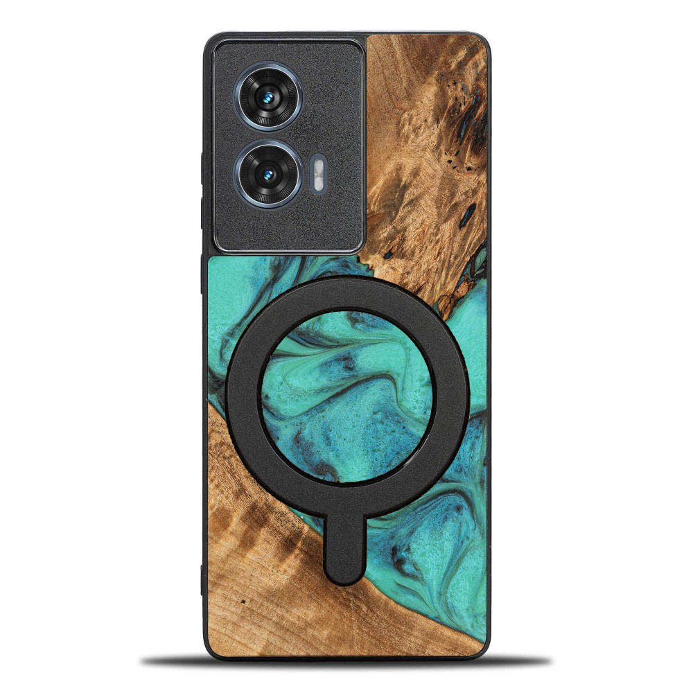 Etui Bewood Unique do Motorola Edge 50 Fusion - Turquoise z MagSafe (1)