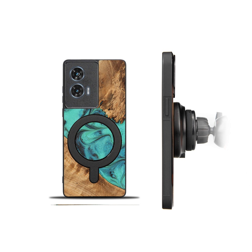 Etui Bewood Unique do Motorola Edge 50 Fusion - Turquoise z MagSafe (2)