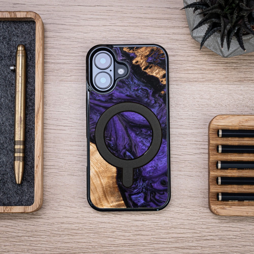 Etui Bewood Unique do iPhone 16 - Violet z MagSafe (4)