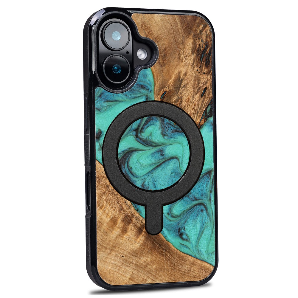 Etui Bewood Unique do iPhone 16 - Turquoise z MagSafe (2)