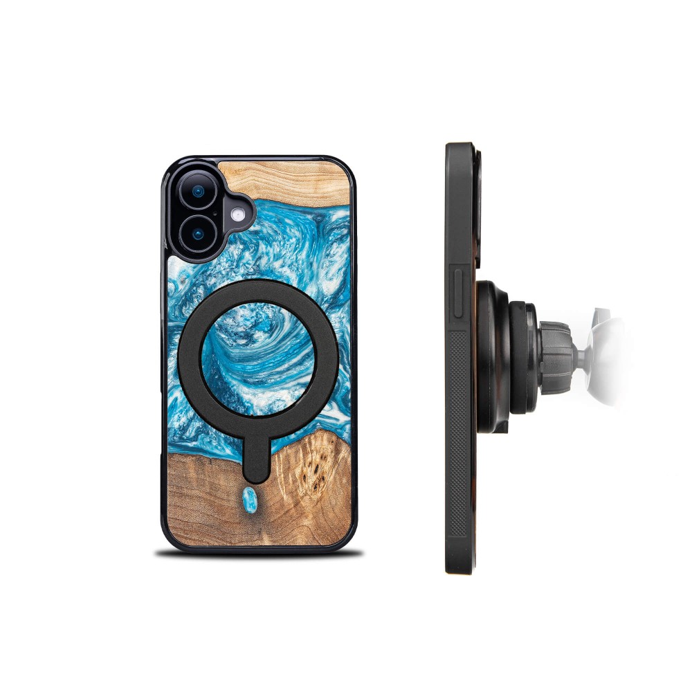 Bewood Resin Case for Apple iPhone 16 - Planets - Uranus with MagSafe (3)