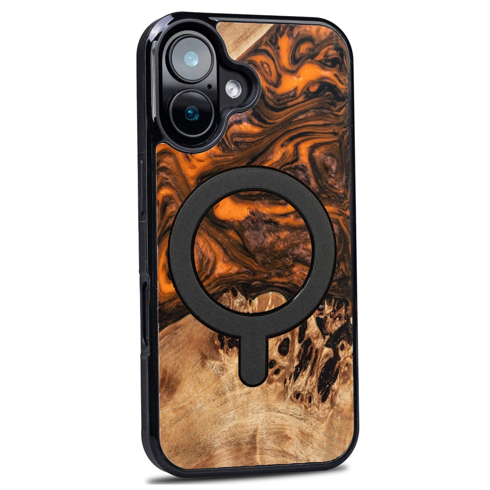 Etui Bewood Unique do iPhone 16 - Orange z MagSafe (2)
