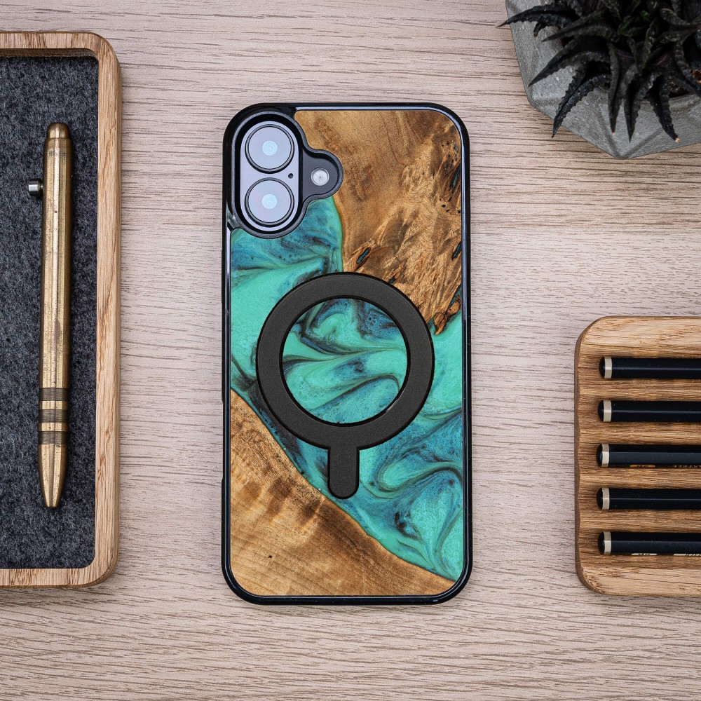 Etui Bewood Unique do iPhone 16 Plus - Turquoise z MagSafe (4)