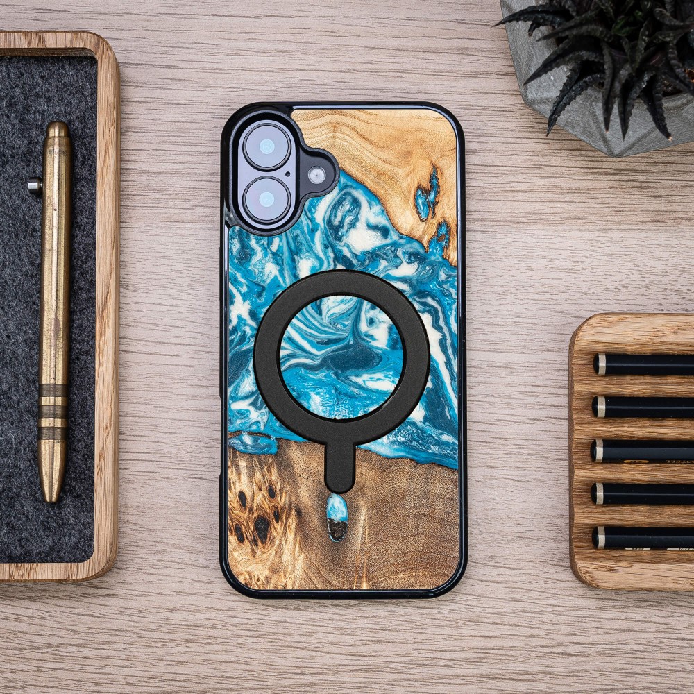 Etui Bewood Unique do iPhone 16 Plus - Planets - Uran z MagSafe (4)