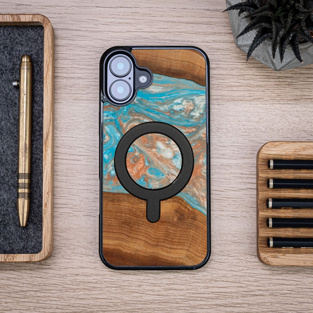 Etui Bewood Unique do iPhone 16 Plus - Planets - Saturn z MagSafe (4)