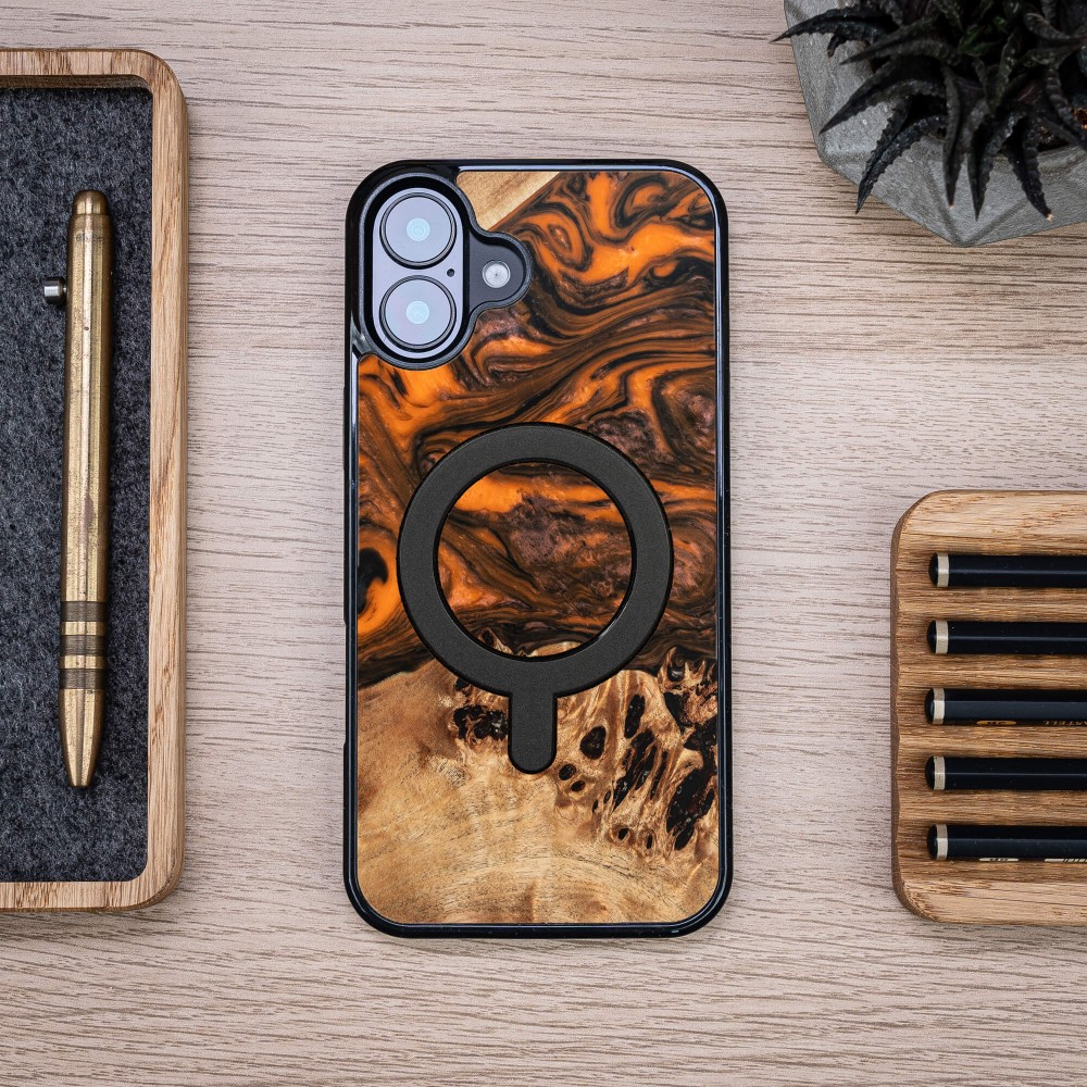 Etui Bewood Unique do iPhone 16 Plus - Orange z MagSafe (4)