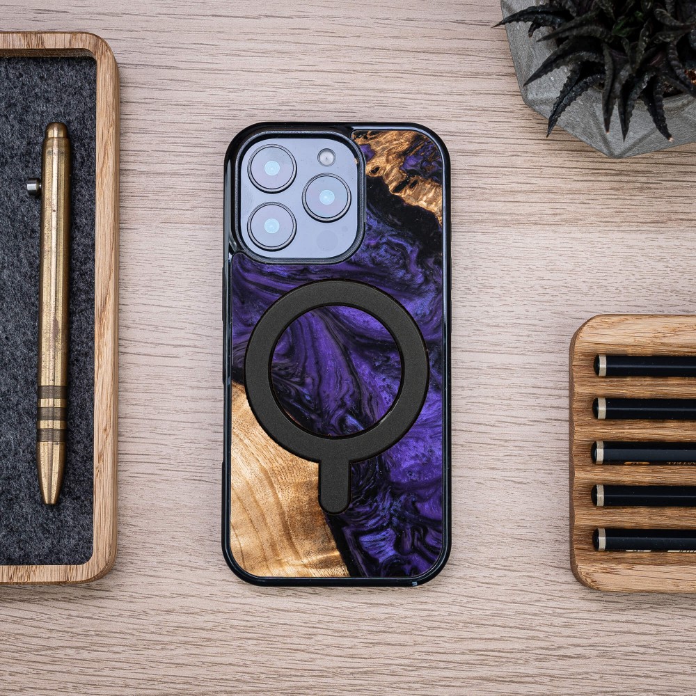 Etui Bewood Unique do iPhone 16 Pro - Violet z MagSafe (4)