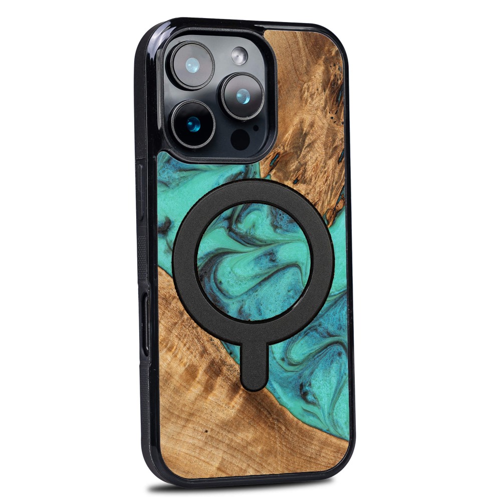 Etui Bewood Unique do iPhone 16 Pro - Turquoise z MagSafe (2)