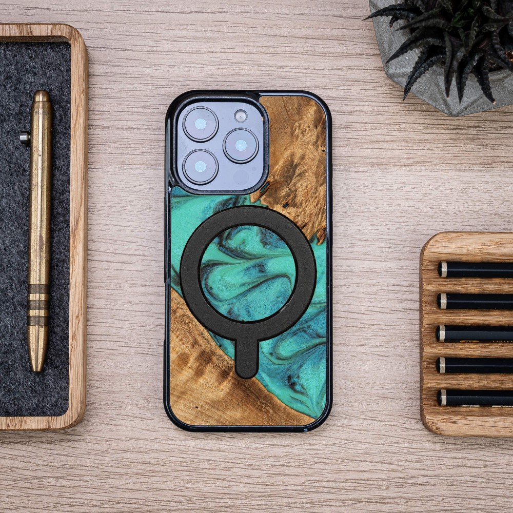 Etui Bewood Unique do iPhone 16 Pro - Turquoise z MagSafe (4)