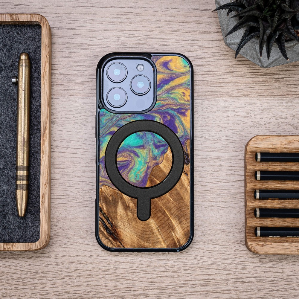 Etui Bewood Unique do iPhone 16 Pro - Planets - Merkury z MagSafe (4)