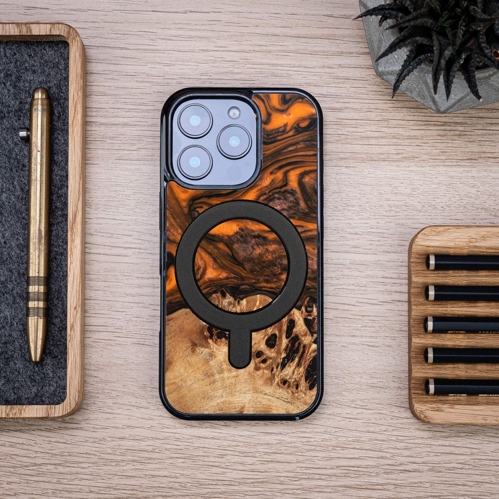 Etui Bewood Unique do iPhone 16 Pro - Orange z MagSafe (4)